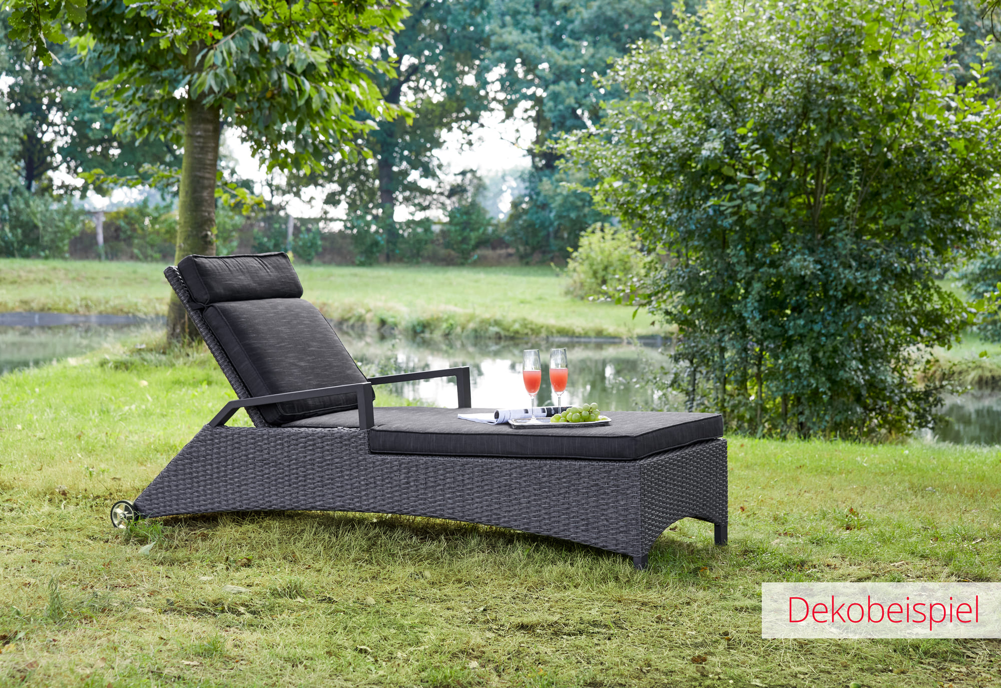 LC Garden »Keramo« Living 2er Set Sonnenliege Gartenliege grau