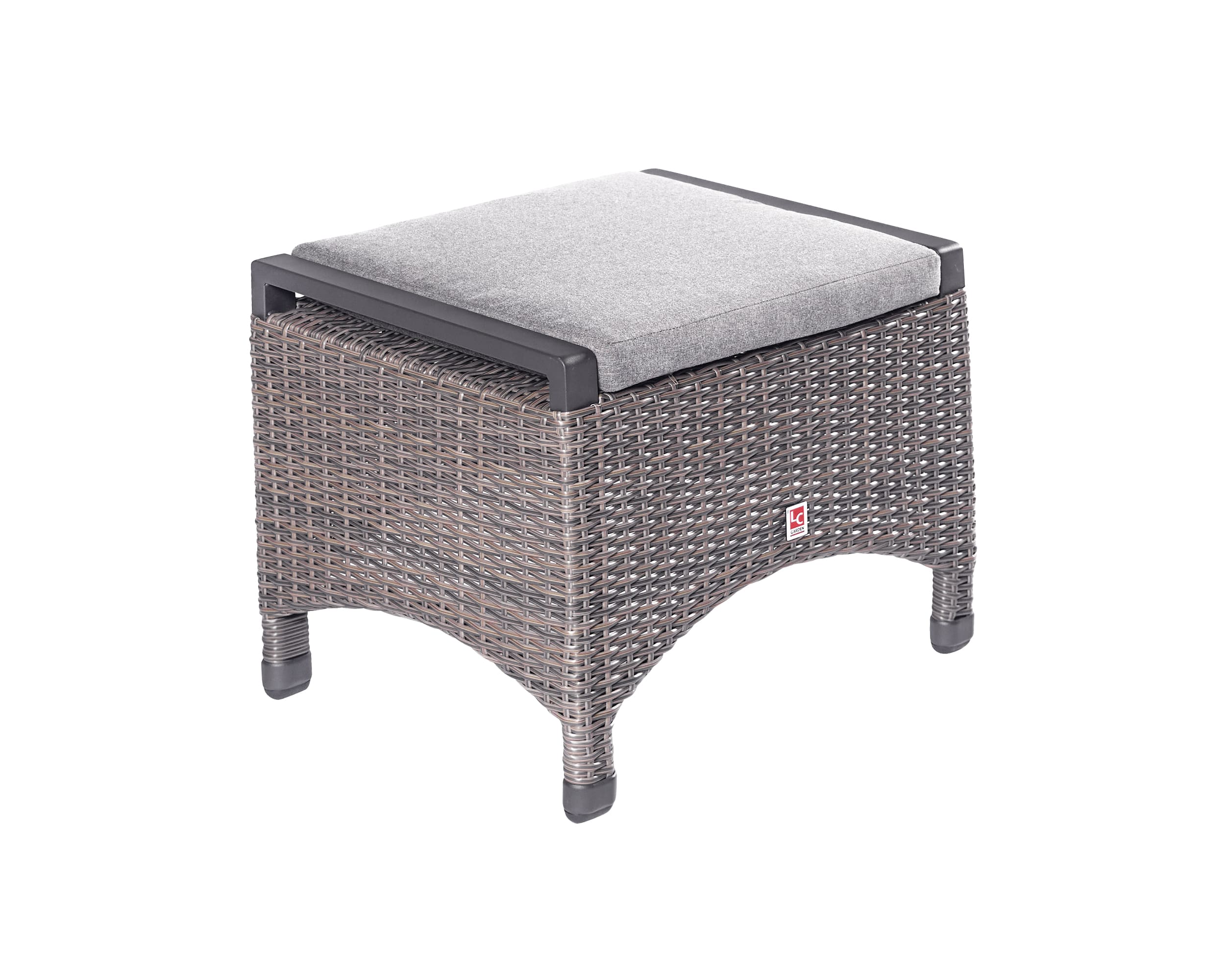 LC Garden Set »Komido« Positionsstuhl + Dining Hocker omega braun 61x59x110cm aus handgeflochtenem Polyrattan inkl. Sitzkissen