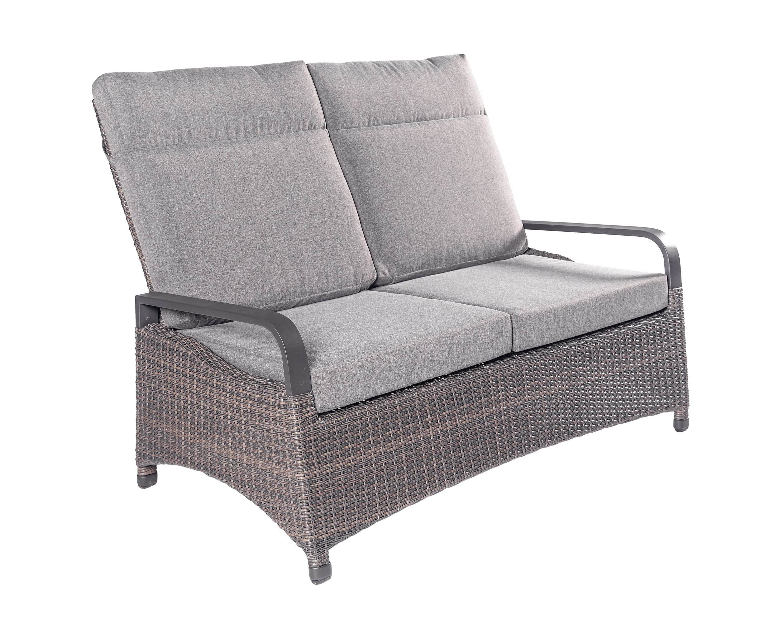 LC Garden »Komido« 2-Sitzer Sofa omega braun 89x140x105cm Zweisitzer aus handgeflochtenem Polyrattan inkl. Sitzkissen