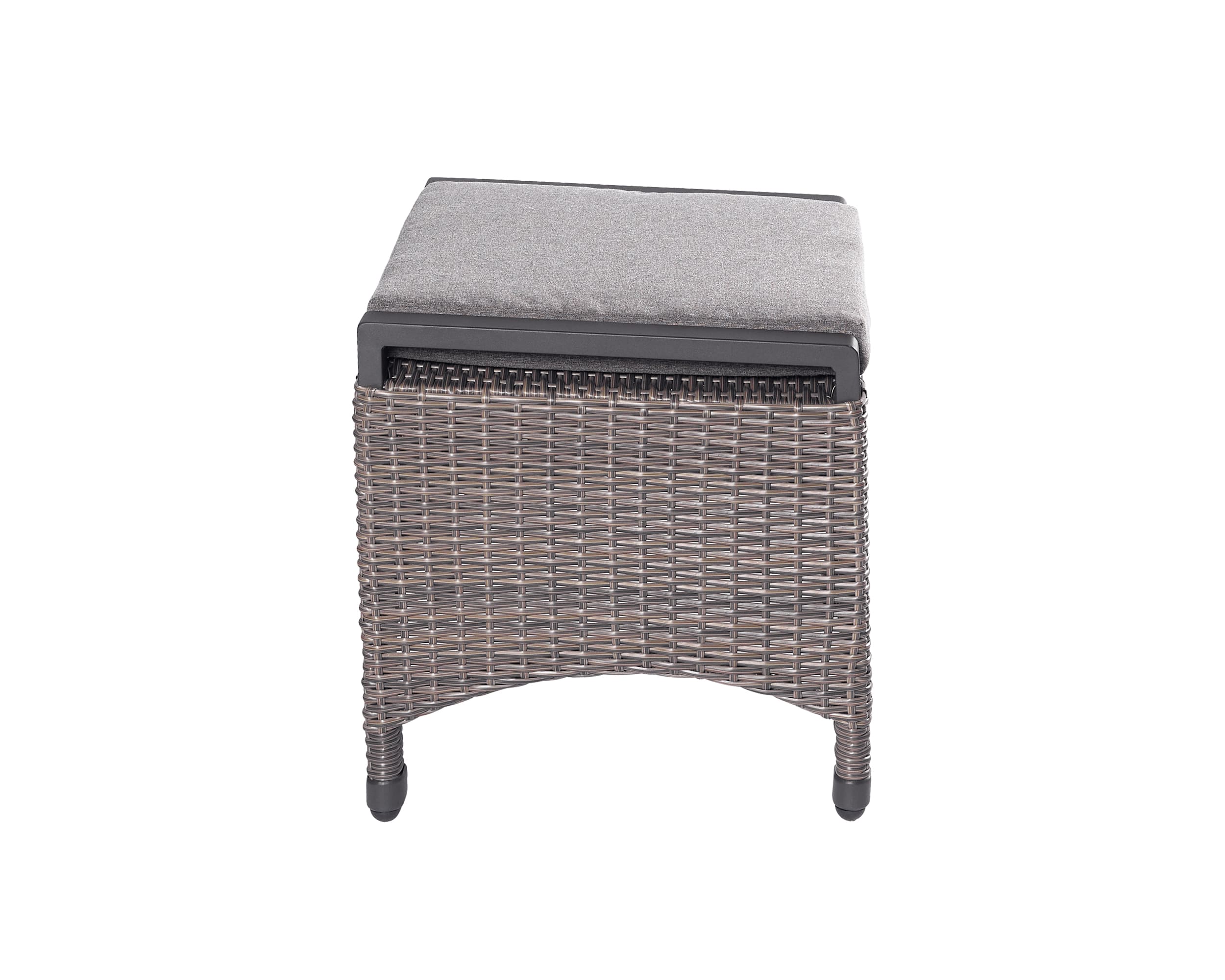 LC Garden Set »Komido« Positionsstuhl + Dining Hocker omega braun 61x59x110cm aus handgeflochtenem Polyrattan inkl. Sitzkissen