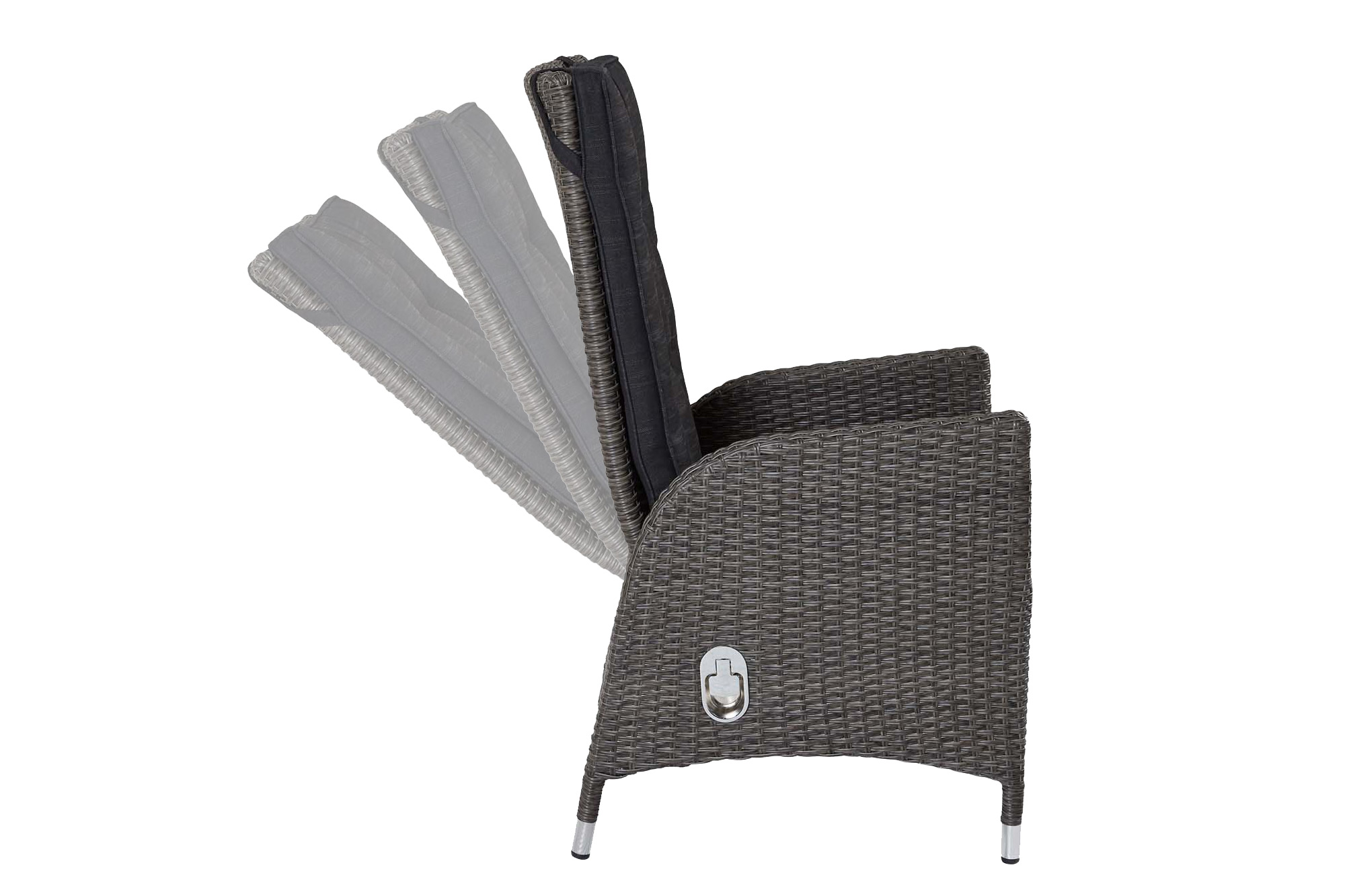 LC Garden »Barcelona« Dining 8er Set Positionsstuhl grau-mix Verstellsessel Gartenstuhl