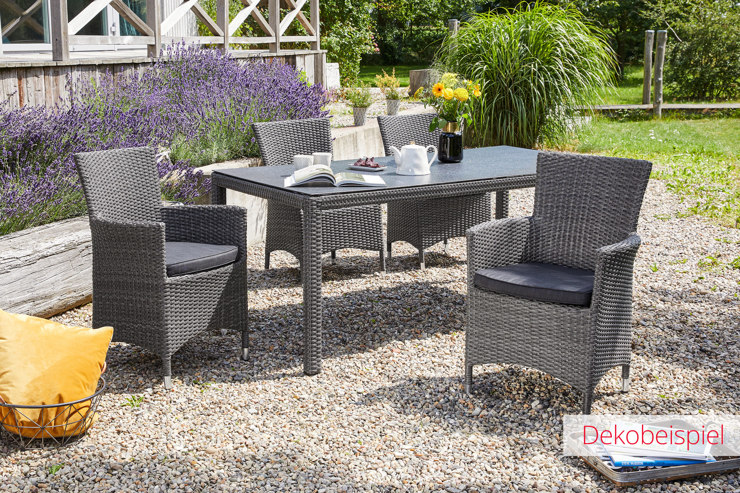 LC Garden »Barcelona« Dining 6er Set Armlehnstuhl grau-mix Gartenstuhl