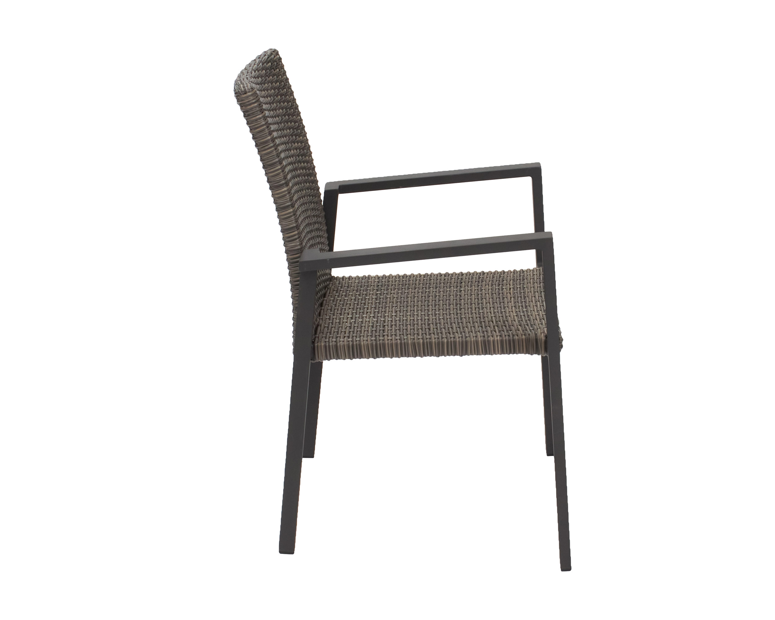 LC Garden 4er Set »Komido« Stapelstühle omega braun 60x57x88cm stapelbare Armlehnstühle aus handgeflochtenem Polyrattan