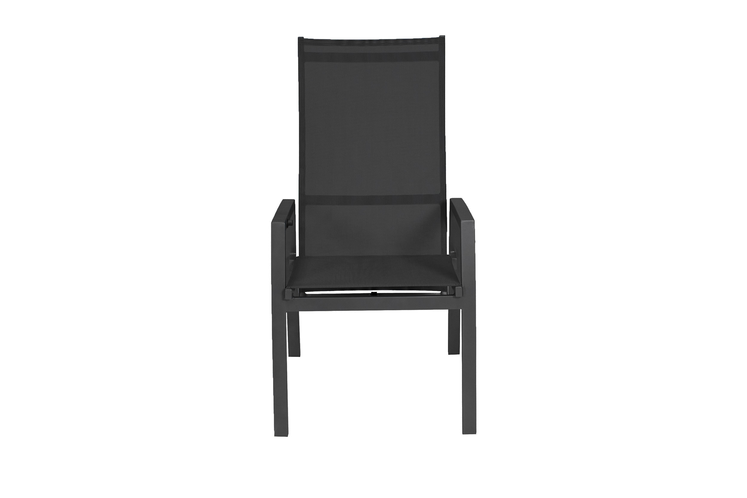 LC Garden »Bondino« Dining 6er Set Positionsstuhl Verstellsessel Textilien grau