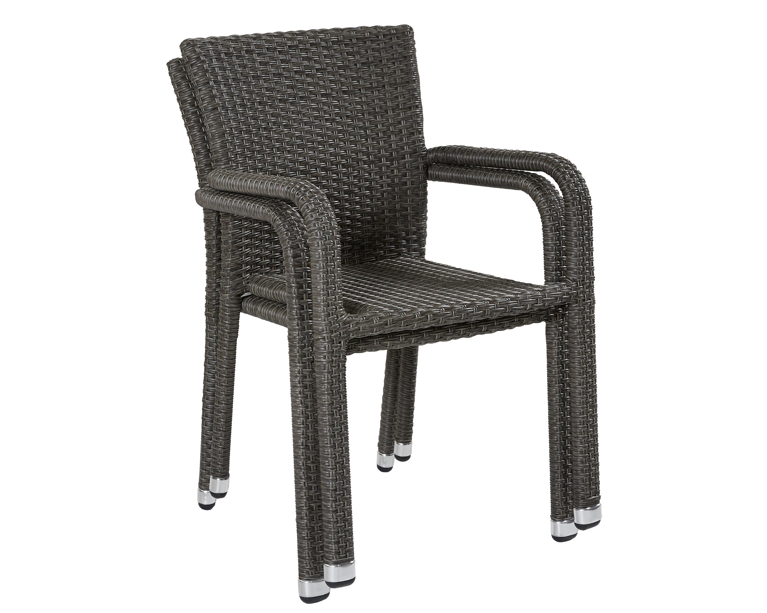 LC Garden »Barcelona« Dining 2er Set Stapelstuhl grau-mix Armlehnstuhl Gartenstuhl