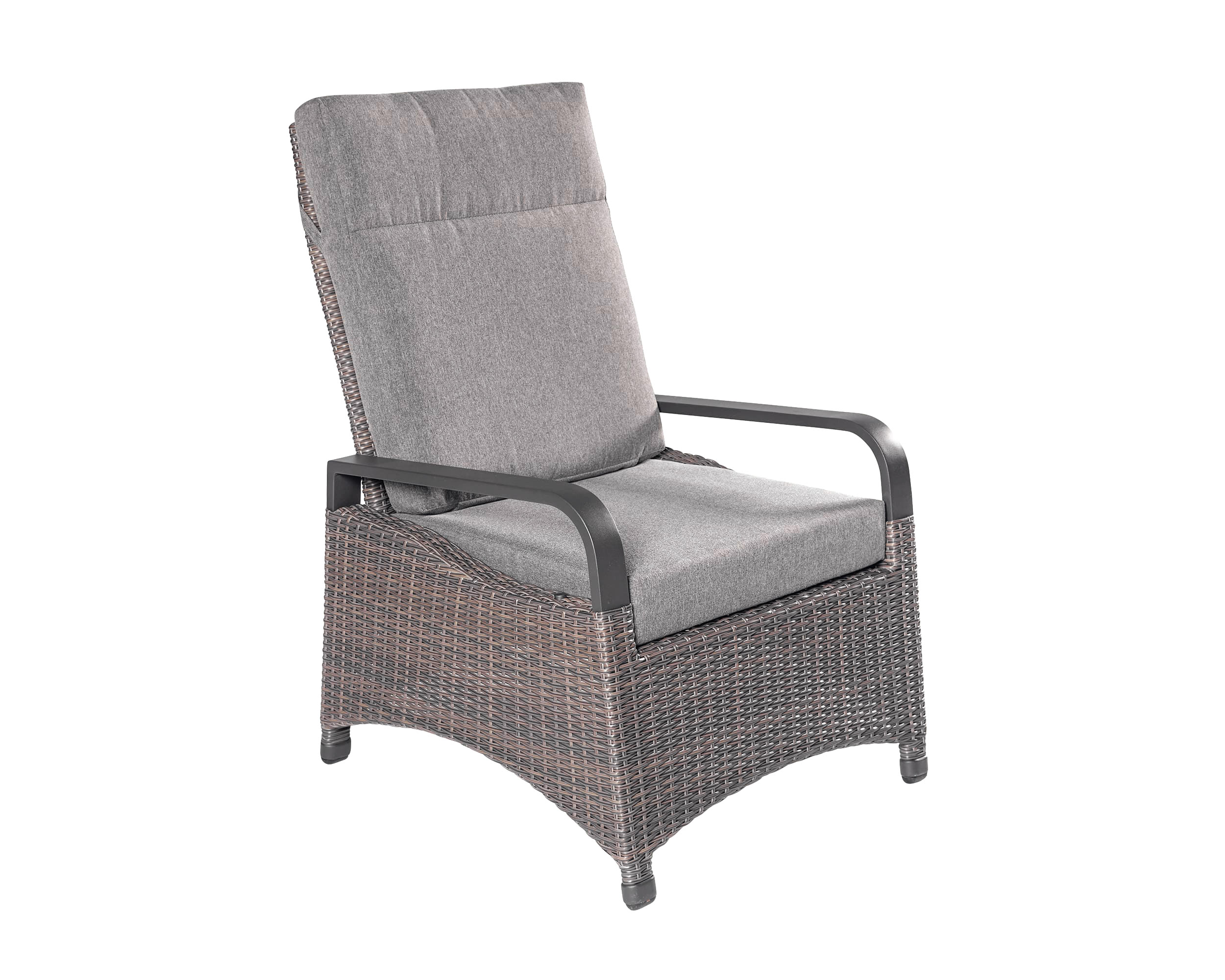 LC Garden Set »Komido« Gartensessel + Living Hocker omega braun 88x67x105cm aus handgeflochtenem Polyrattan inkl. Sitzkissen