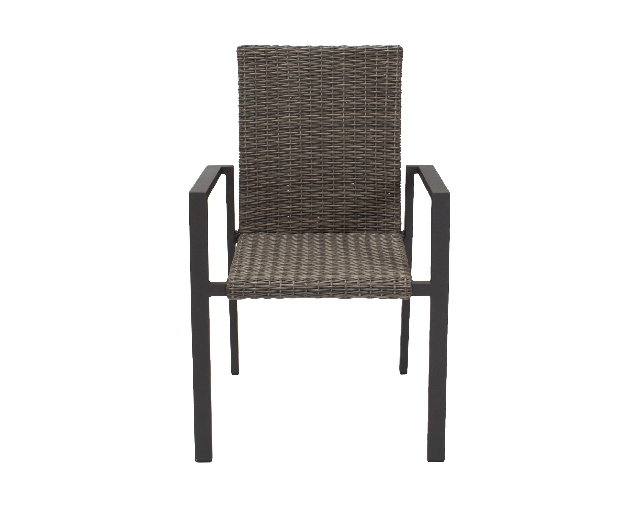 LC Garden 4er Set »Komido« Stapelstühle omega braun 60x57x88cm stapelbare Armlehnstühle aus handgeflochtenem Polyrattan