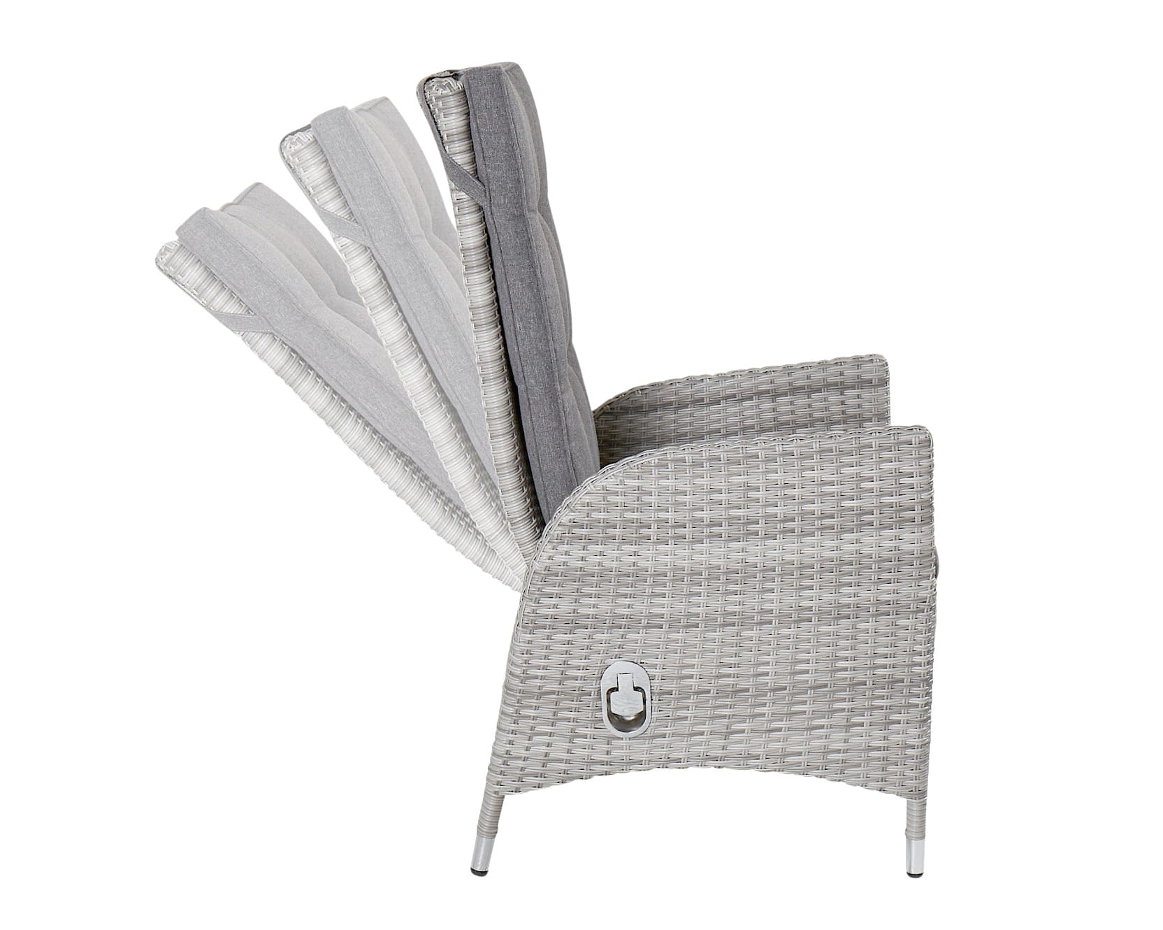 LC Garden »Parma« Positionsstuhl + Hocker inkl. Kissen weiß-grau