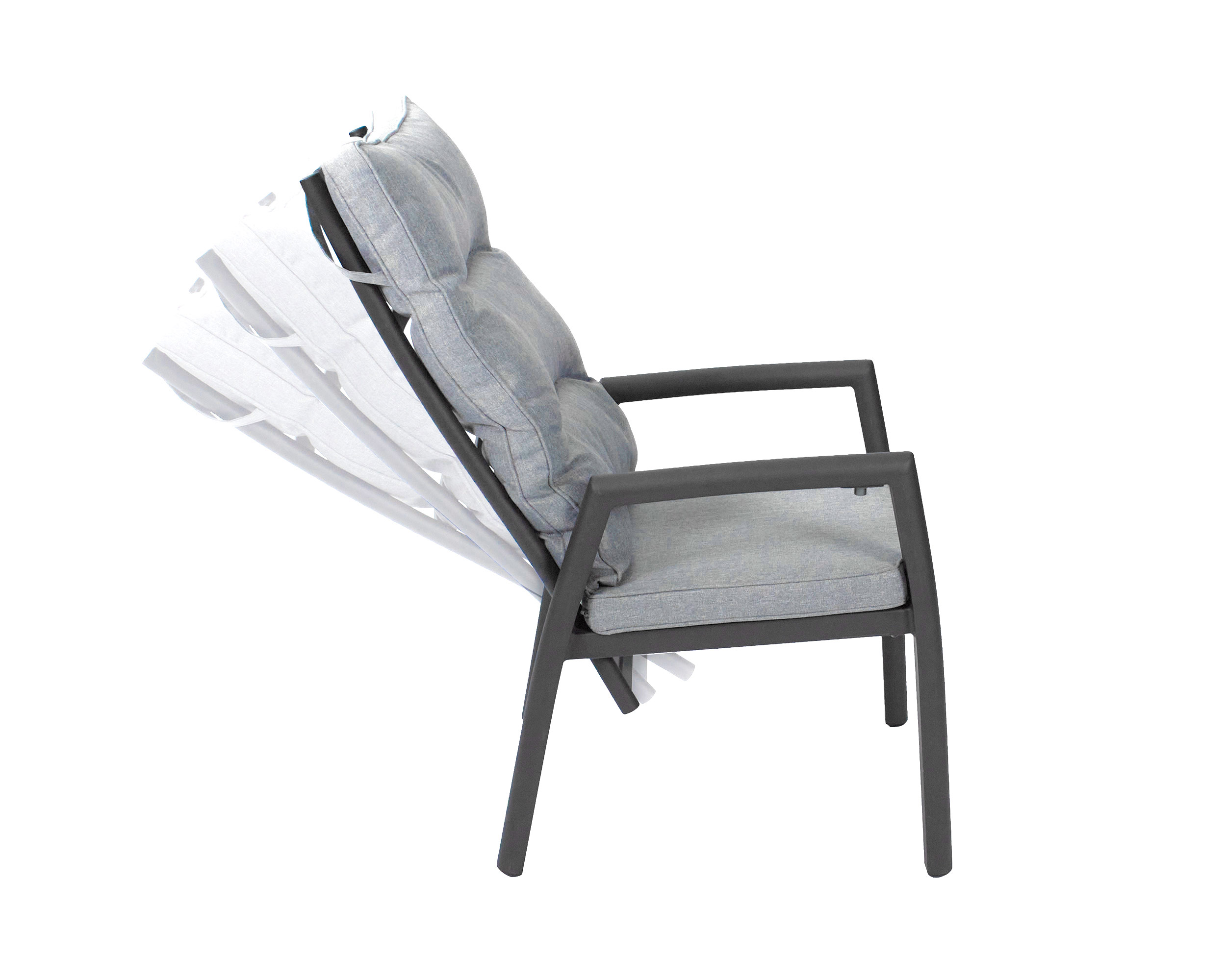 LC Garden »Bondino« Dining Positionsstuhl + Hocker inkl. Kissen anthrazit- rund