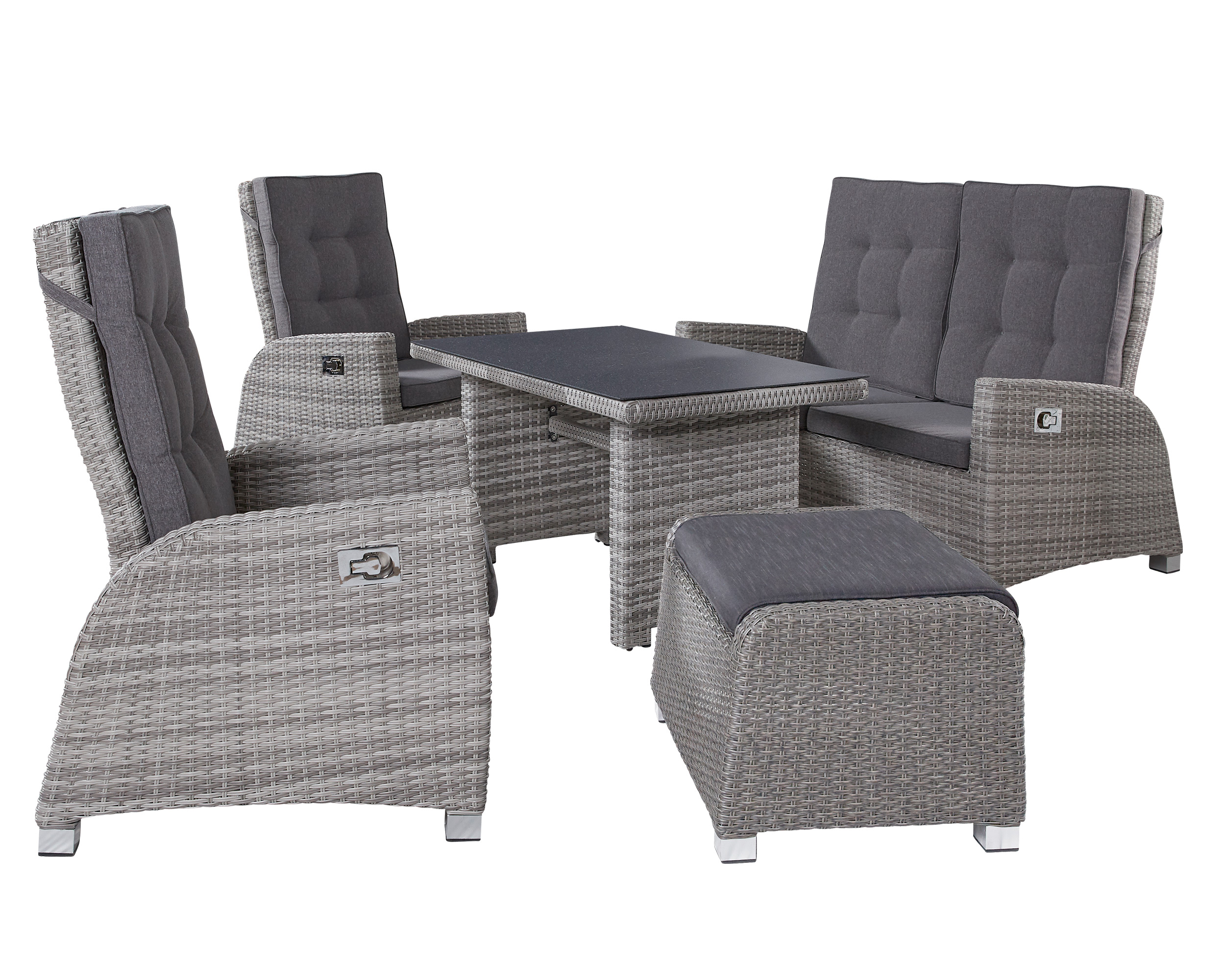 LC Garden »Parma« Living Set I Loungeset Sitzgruppe weiß-grau