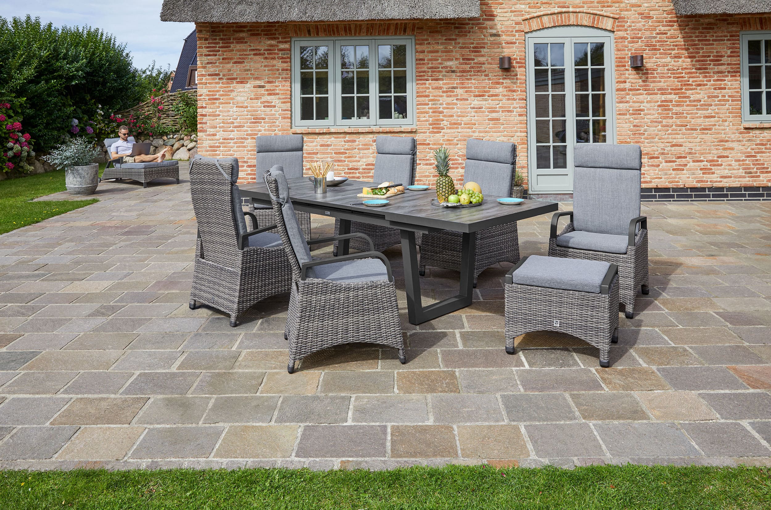 LC Garden »Komido« Dining Set VII Sitzgruppe Gartenset grau-mix