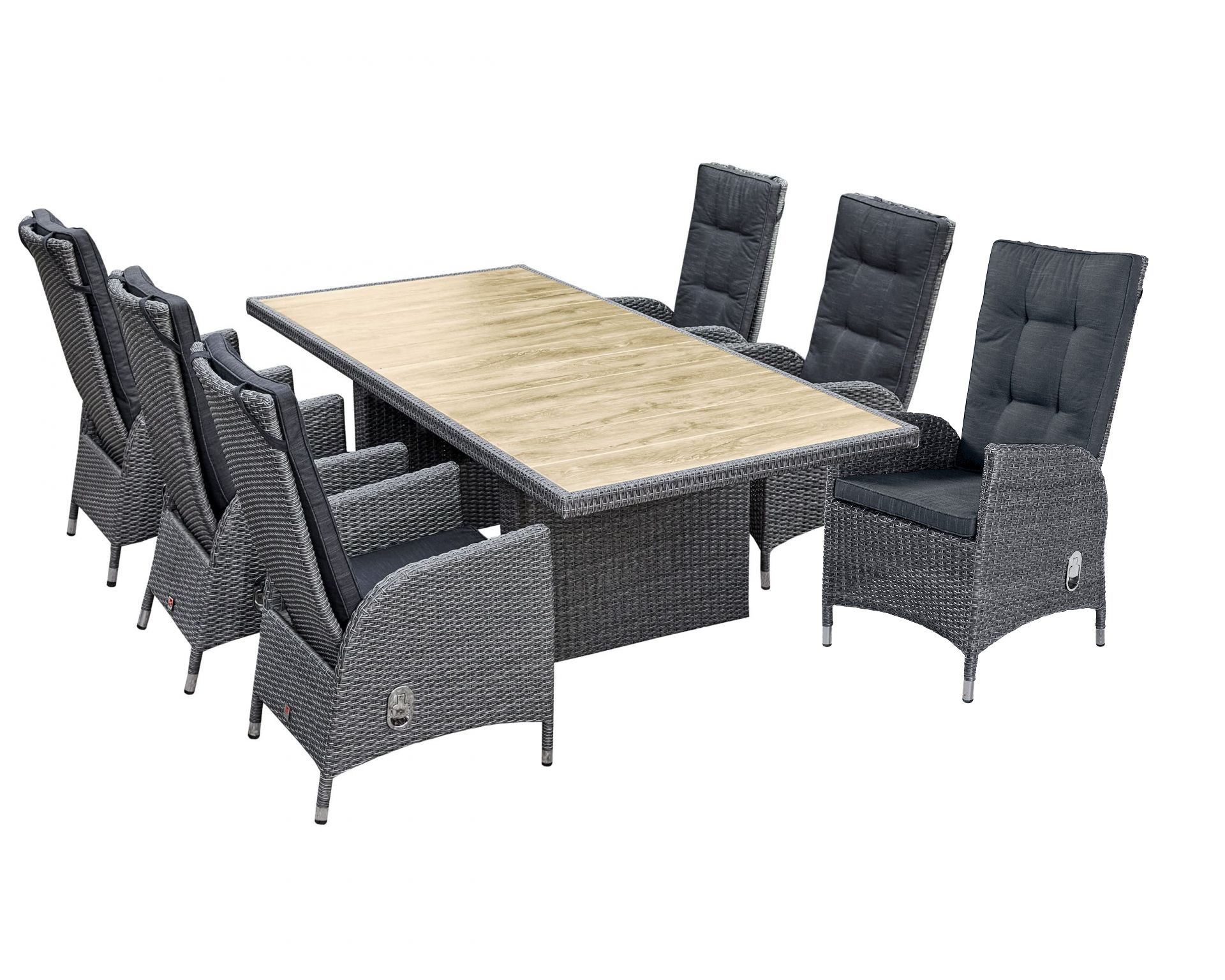 LC Garden »Barcelona« Dining Set VII mit Komido Wangentisch grau-mix Sitzgruppe Gartenset