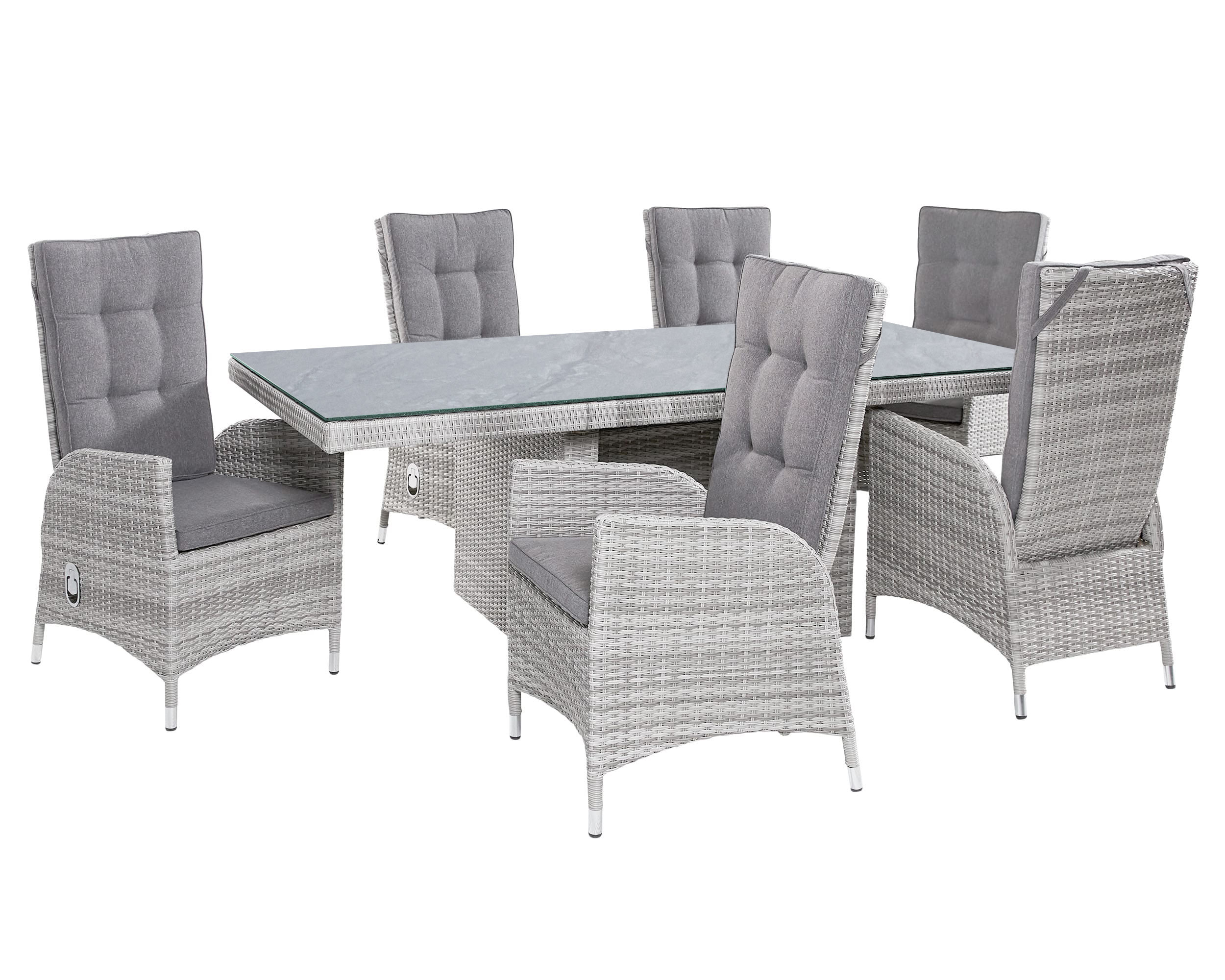 LC Garden »Parma« Dining Set I 220cm Esstisch Gartenset weiß-grau