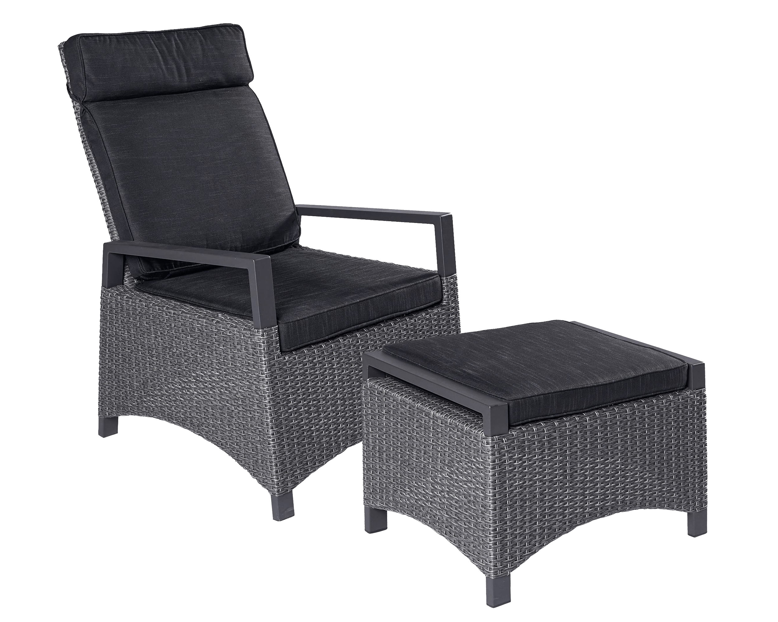 LC Garden »Keramo« Living 2er Set Verstellsessel Gartensessel inkl. Fußhocker