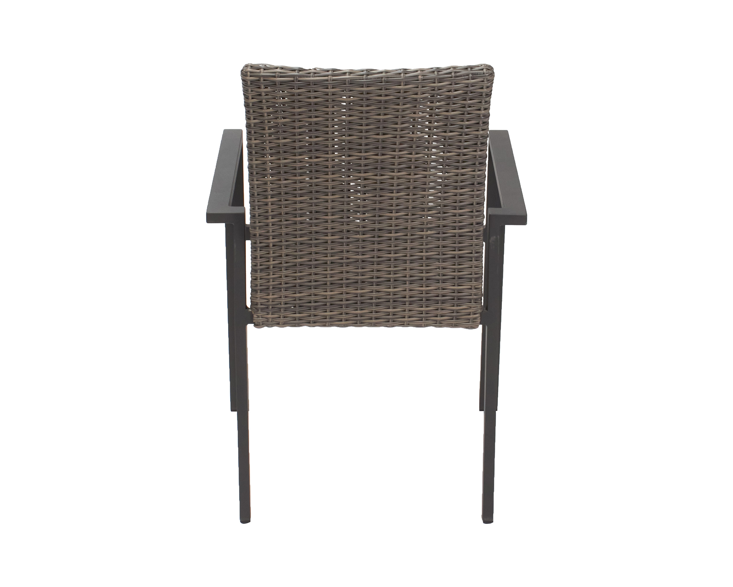 LC Garden 4er Set »Komido« Stapelstühle omega braun 60x57x88cm stapelbare Armlehnstühle aus handgeflochtenem Polyrattan