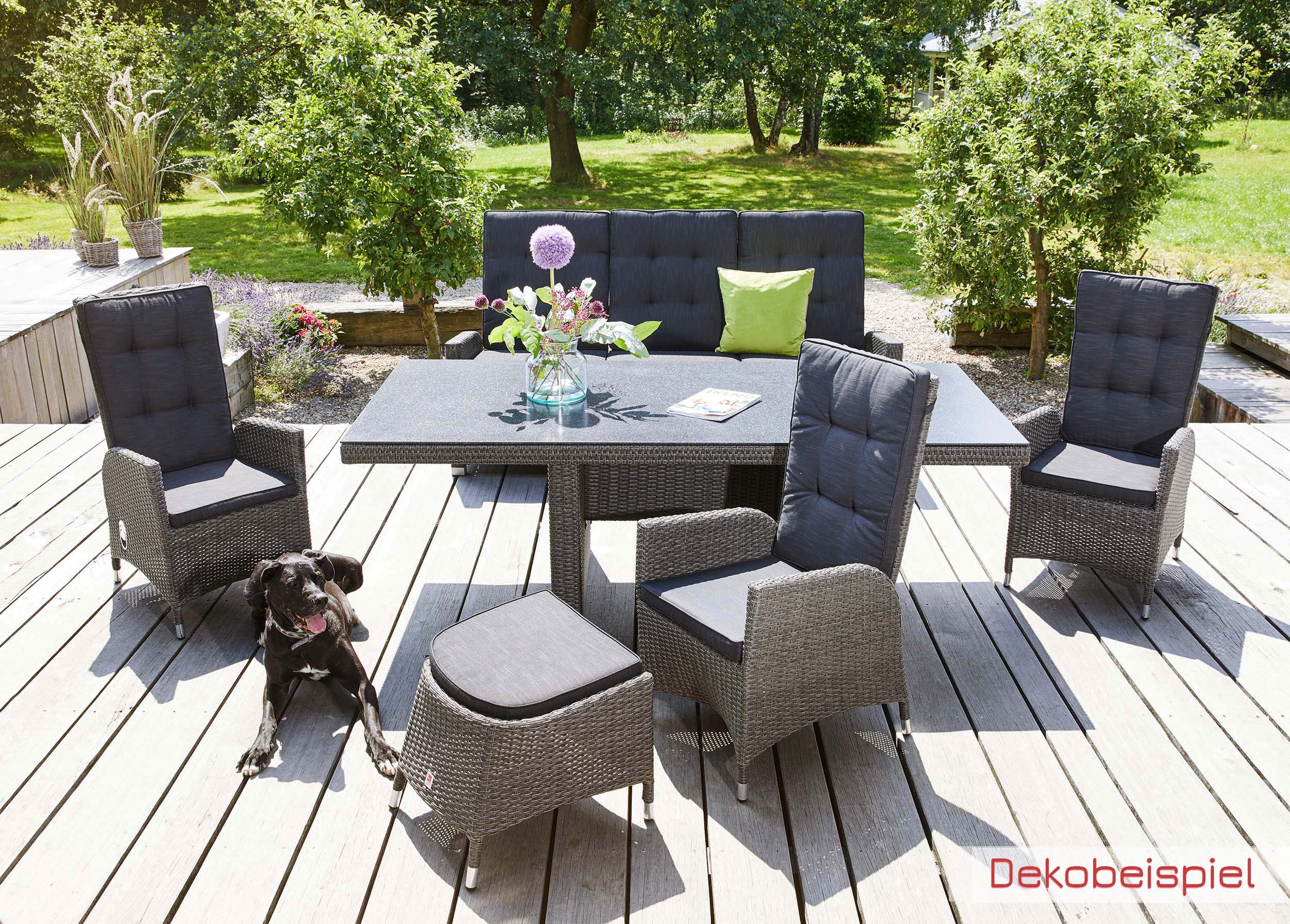 LC Garden »Barcelona« Dining Set VI grau-mix Sitzgruppe Gartenset