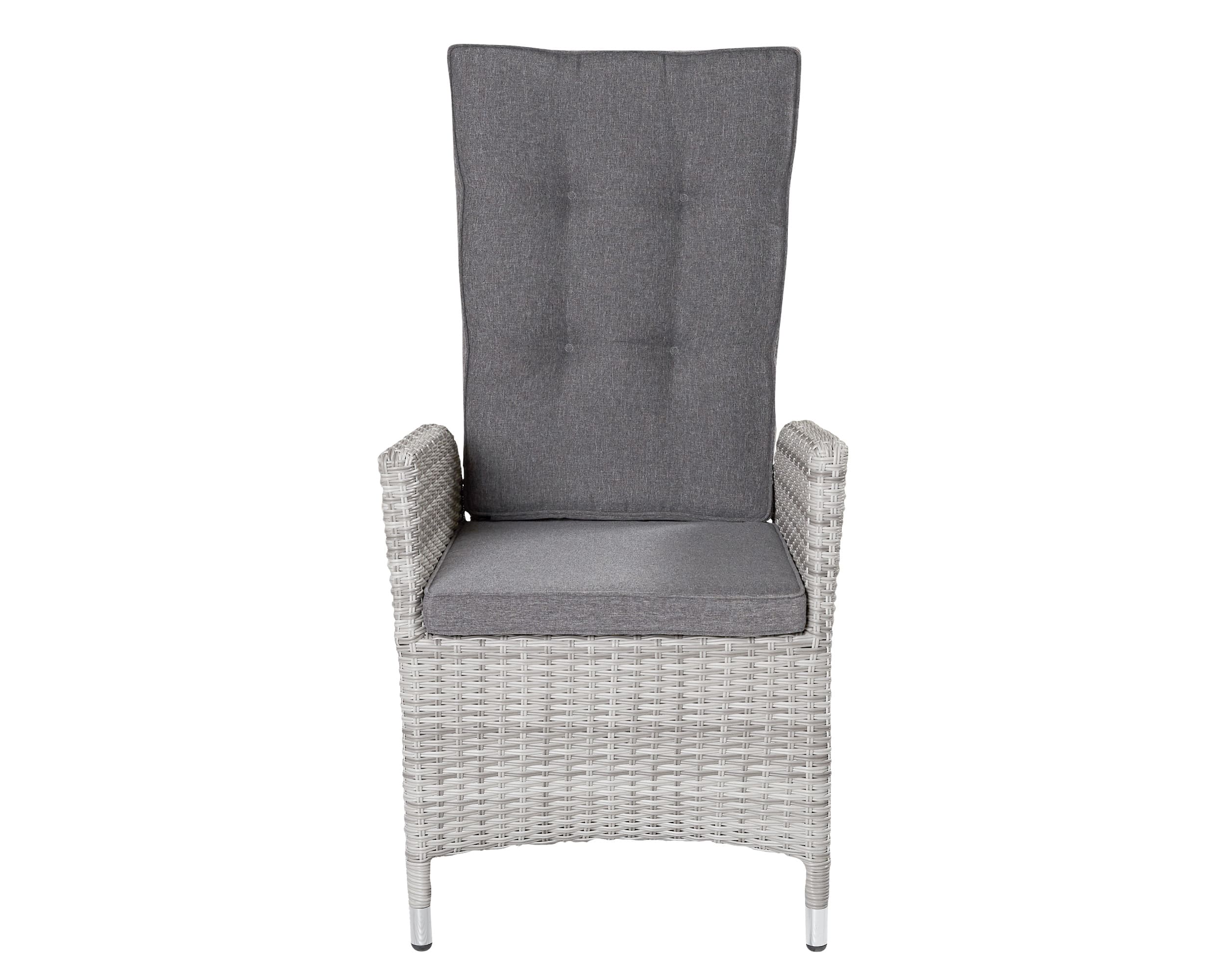 LC Garden »Parma« Positionsstuhl + Hocker inkl. Kissen weiß-grau