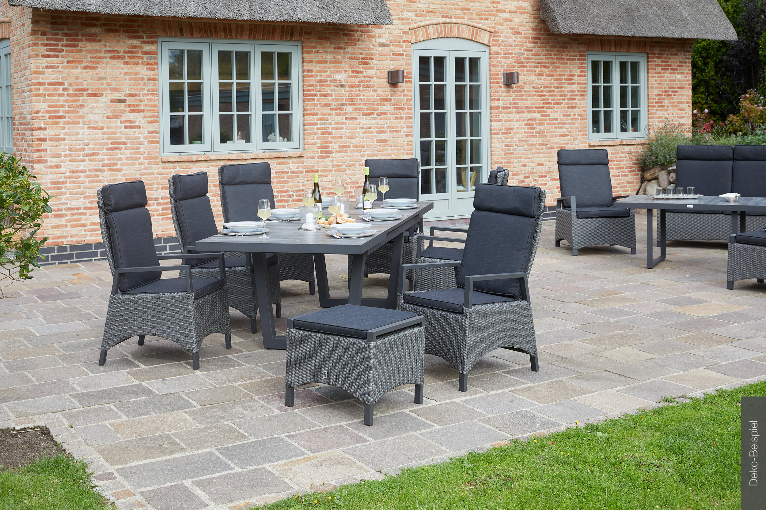 LC Garden »Keramo« Dining Set II Sitzgruppe Gartenset grau-mix