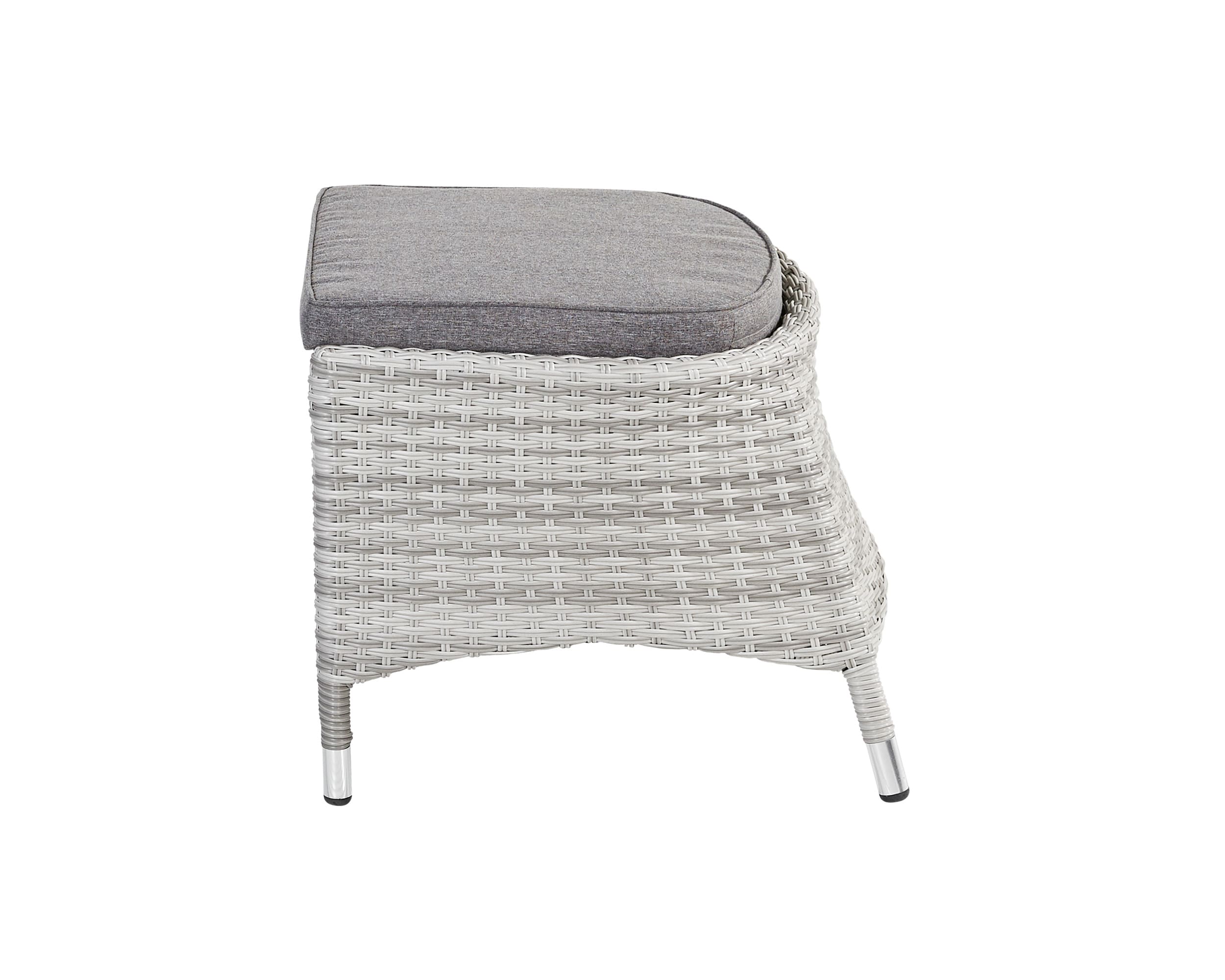 LC Garden »Parma« Positionsstuhl + Hocker inkl. Kissen weiß-grau