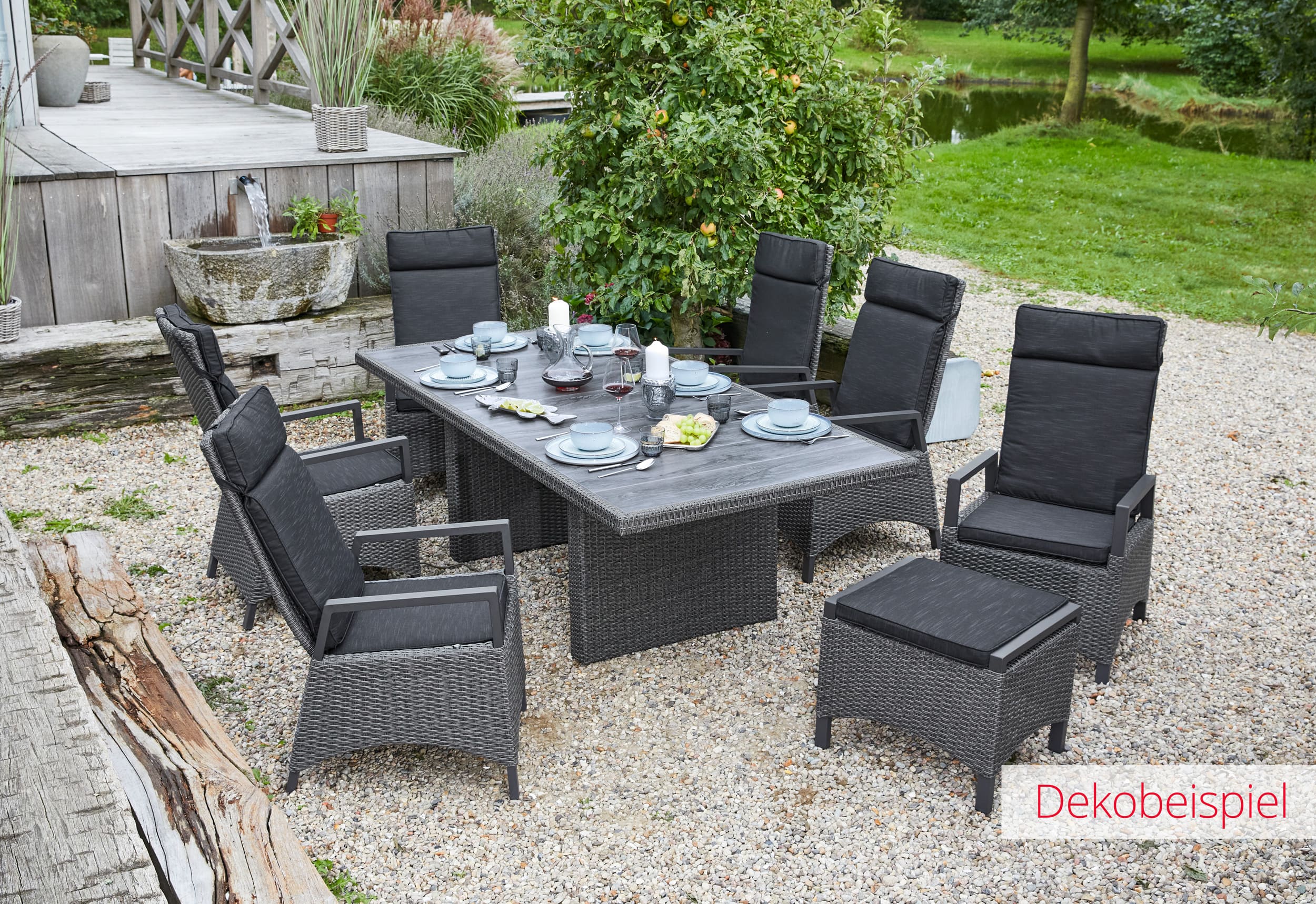 LC Garden »Keramo« Dining Set IX Sitzgruppe Gartenset grau-mix