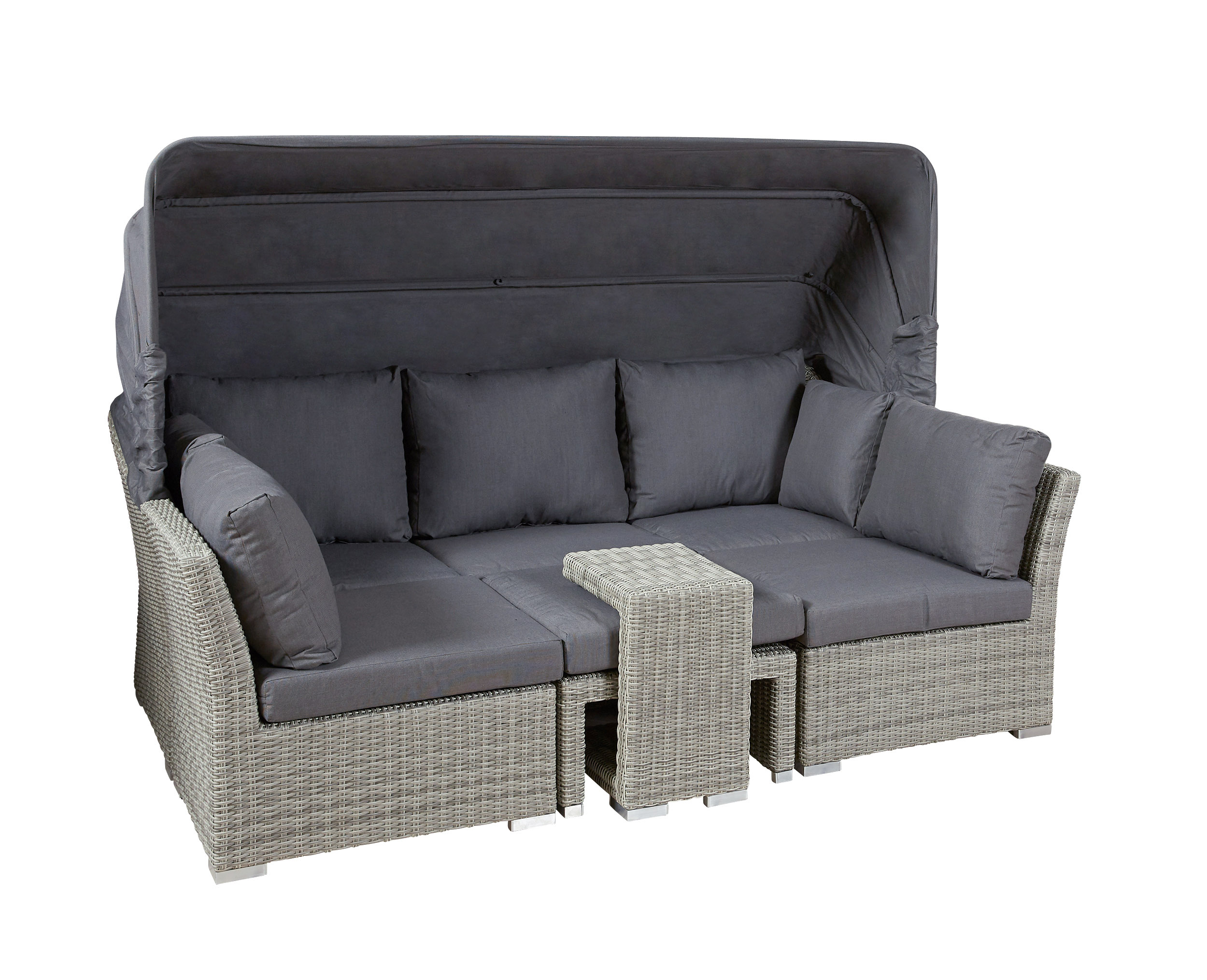 LC Garden »Bilbao« XL Muschel-Set Loungebank Relax grau-mix