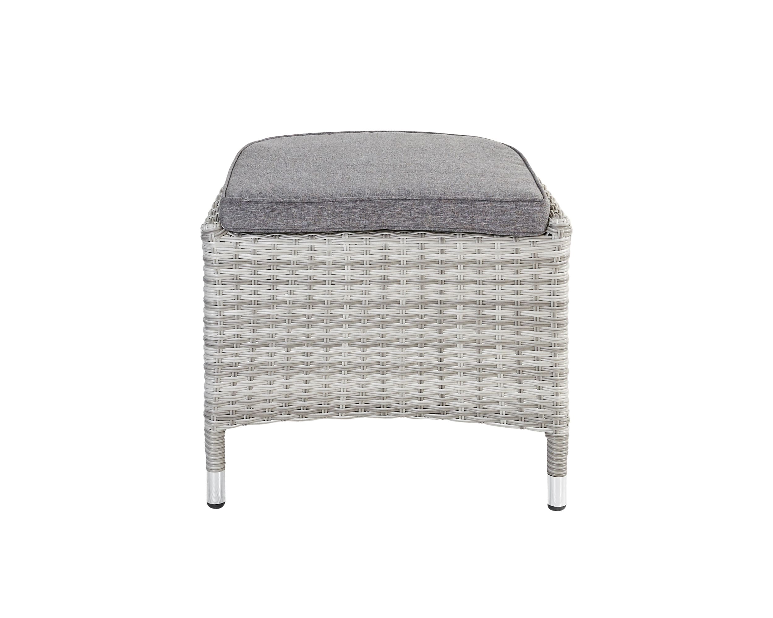 LC Garden »Parma« Positionsstuhl + Hocker inkl. Kissen weiß-grau