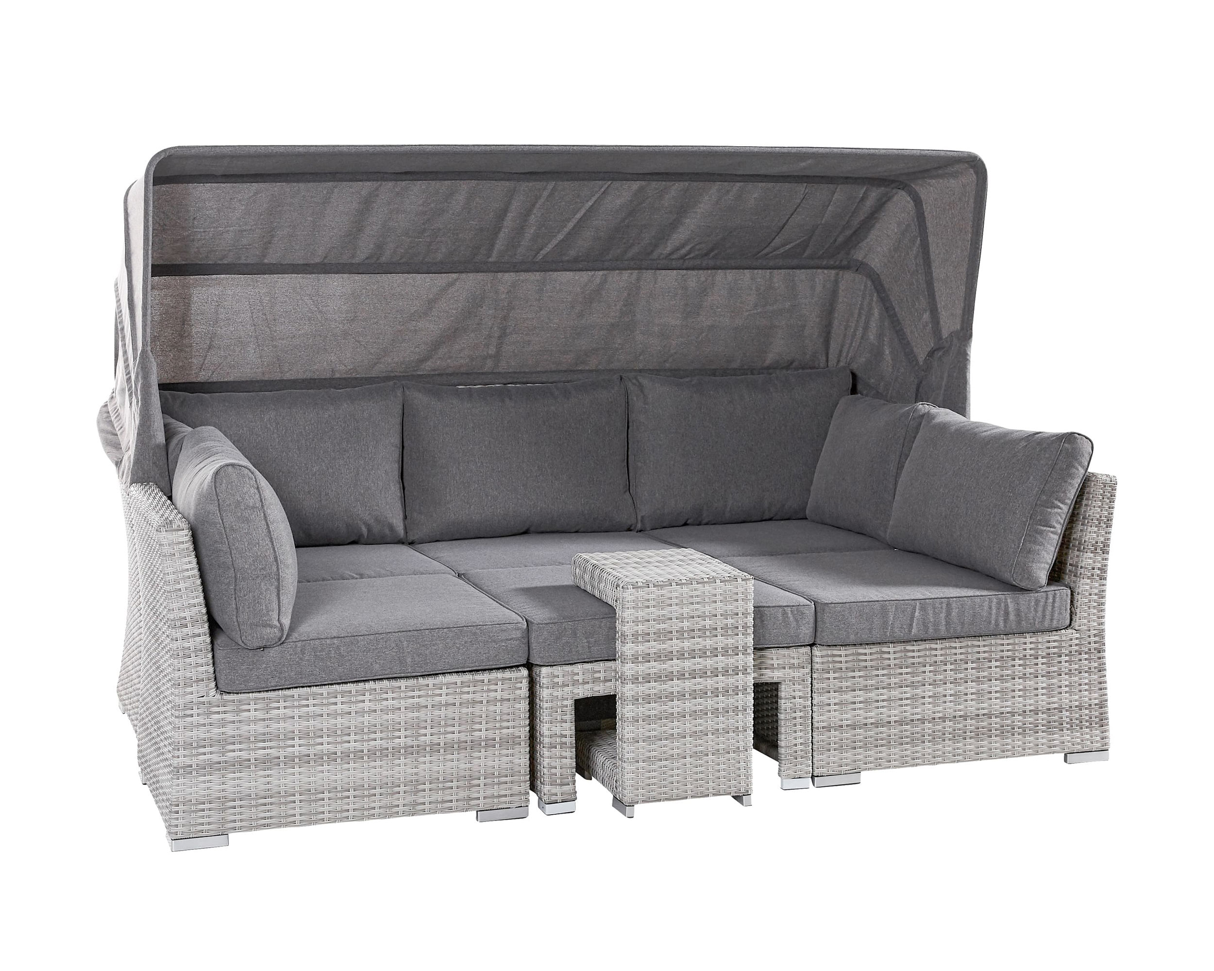 LC Garden »Parma« Muschel-Set weiß-grau 215x140x82,5/146cm Loungeset