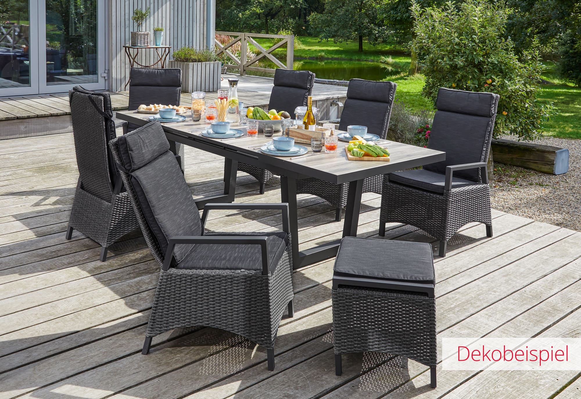 LC Garden »Keramo« Dining Set IV Sitzgruppe Gartenset grau-mix
