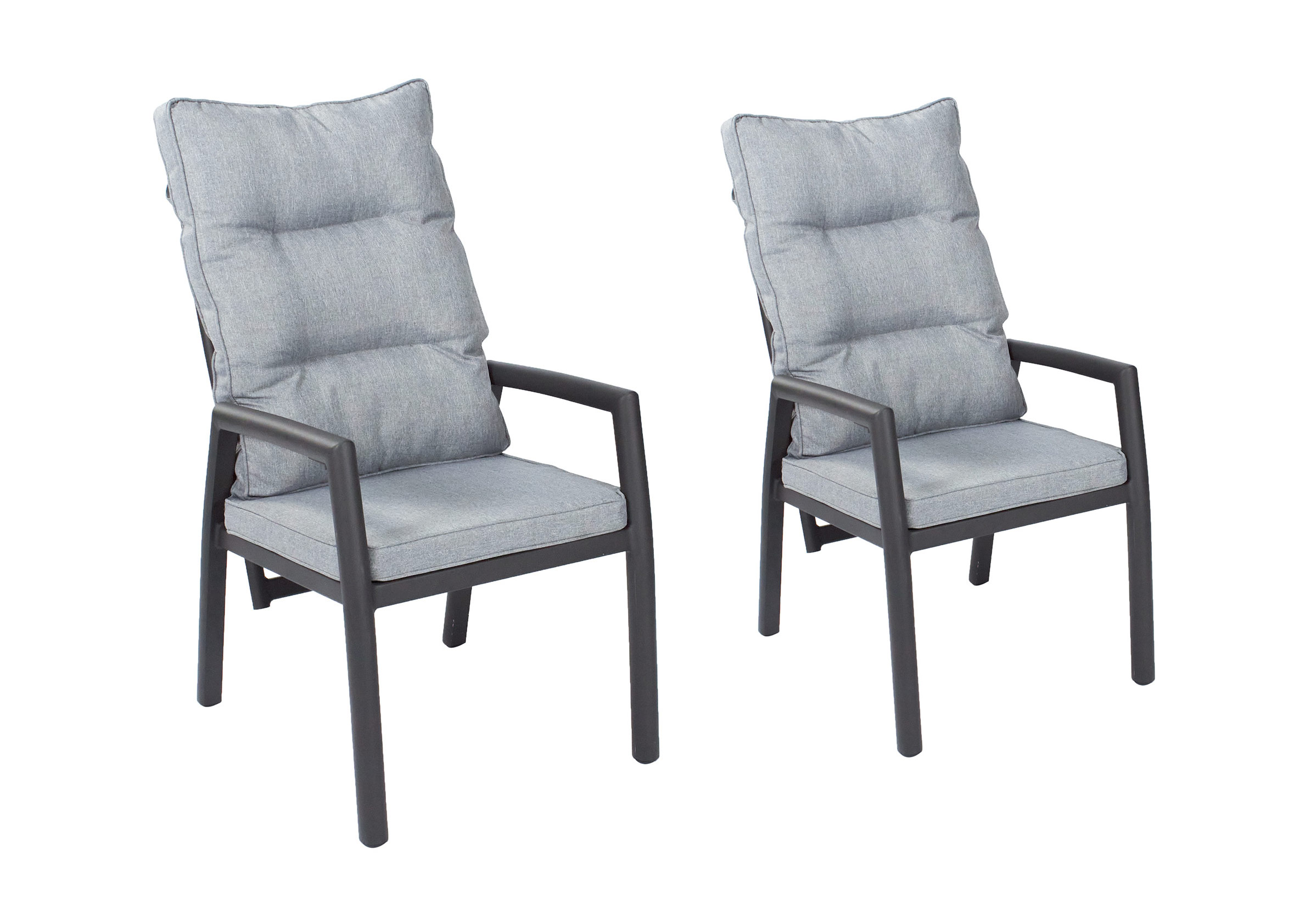 LC Garden »Bondino« Dining 2er Set Positionsstuhl Verstellsessel anthrazit- rund