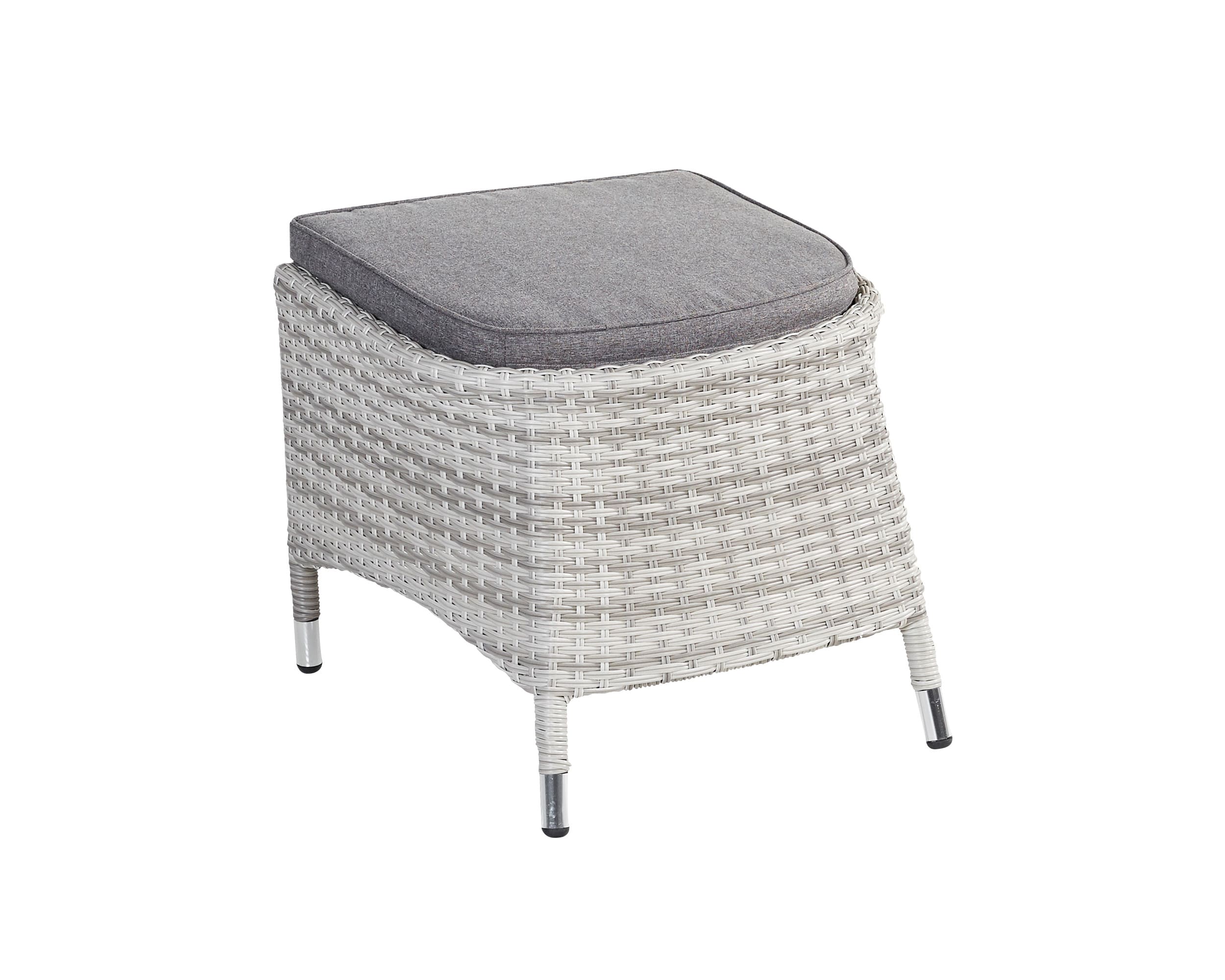 LC Garden »Parma« Positionsstuhl + Hocker inkl. Kissen weiß-grau