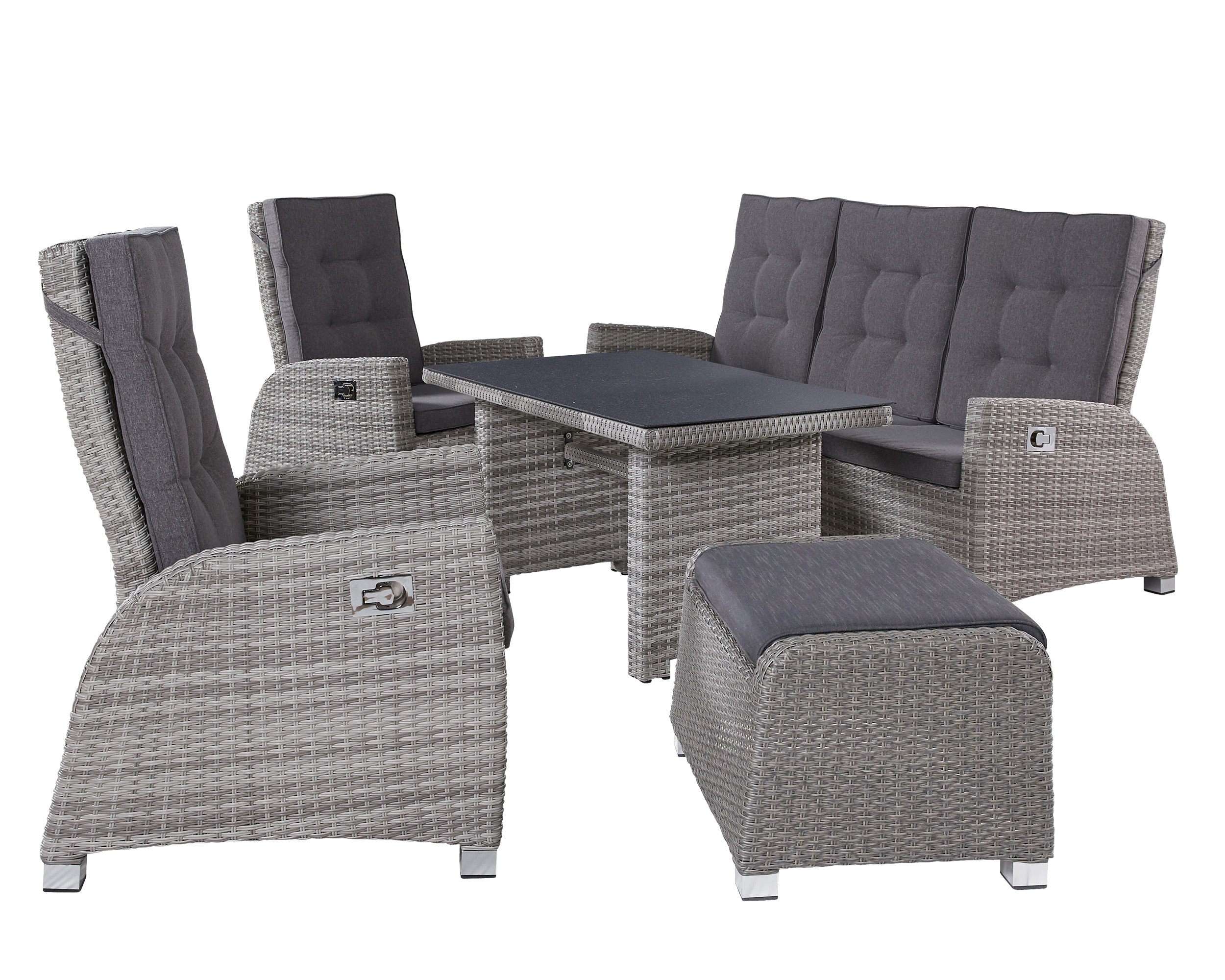LC Garden »Parma« Living Set II Loungeset Sitzgruppe weiß-grau