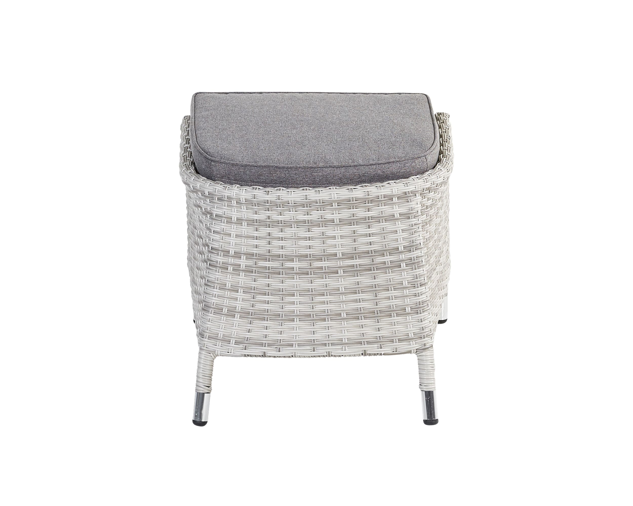 LC Garden »Parma« Positionsstuhl + Hocker inkl. Kissen weiß-grau