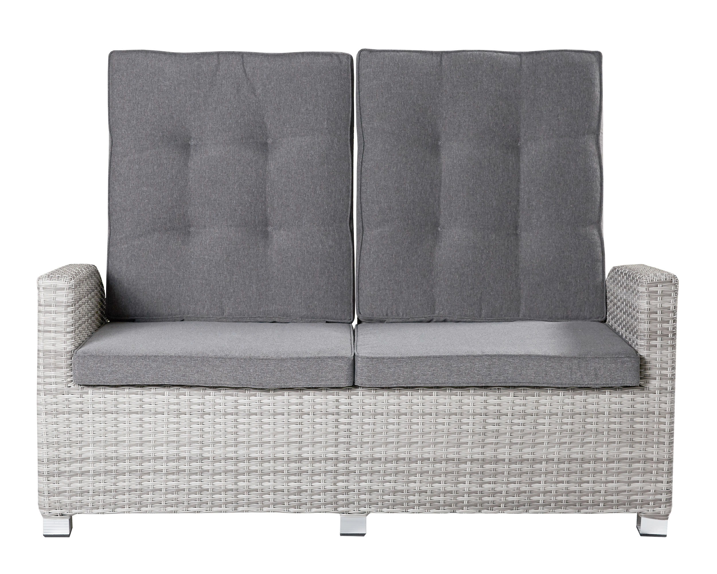 LC Garden »Parma« Living 2er Sofa Zweisitzer weiß-grau