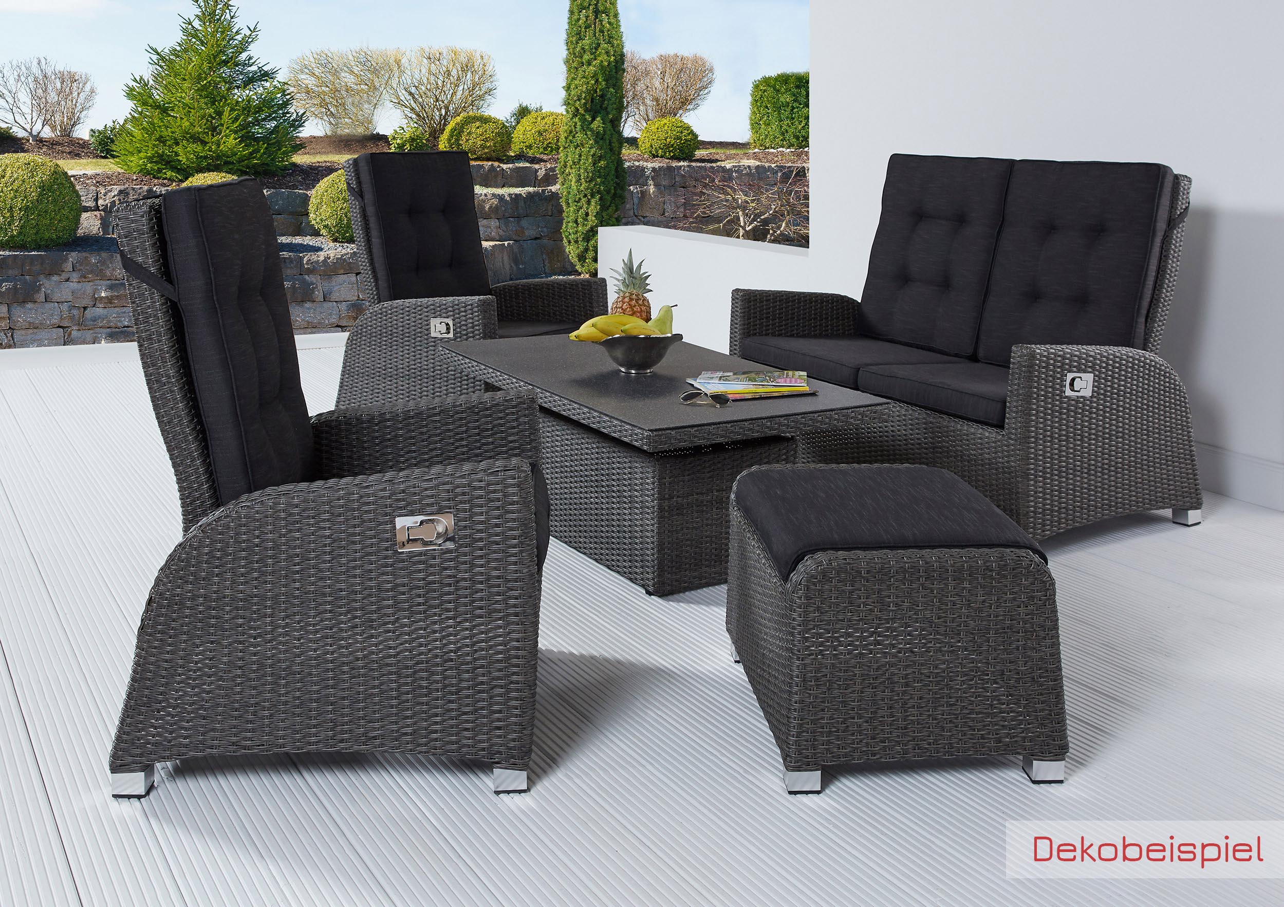 LC Garden »Barcelona« Living Set III grau-mix Sitzgruppe Gartenset