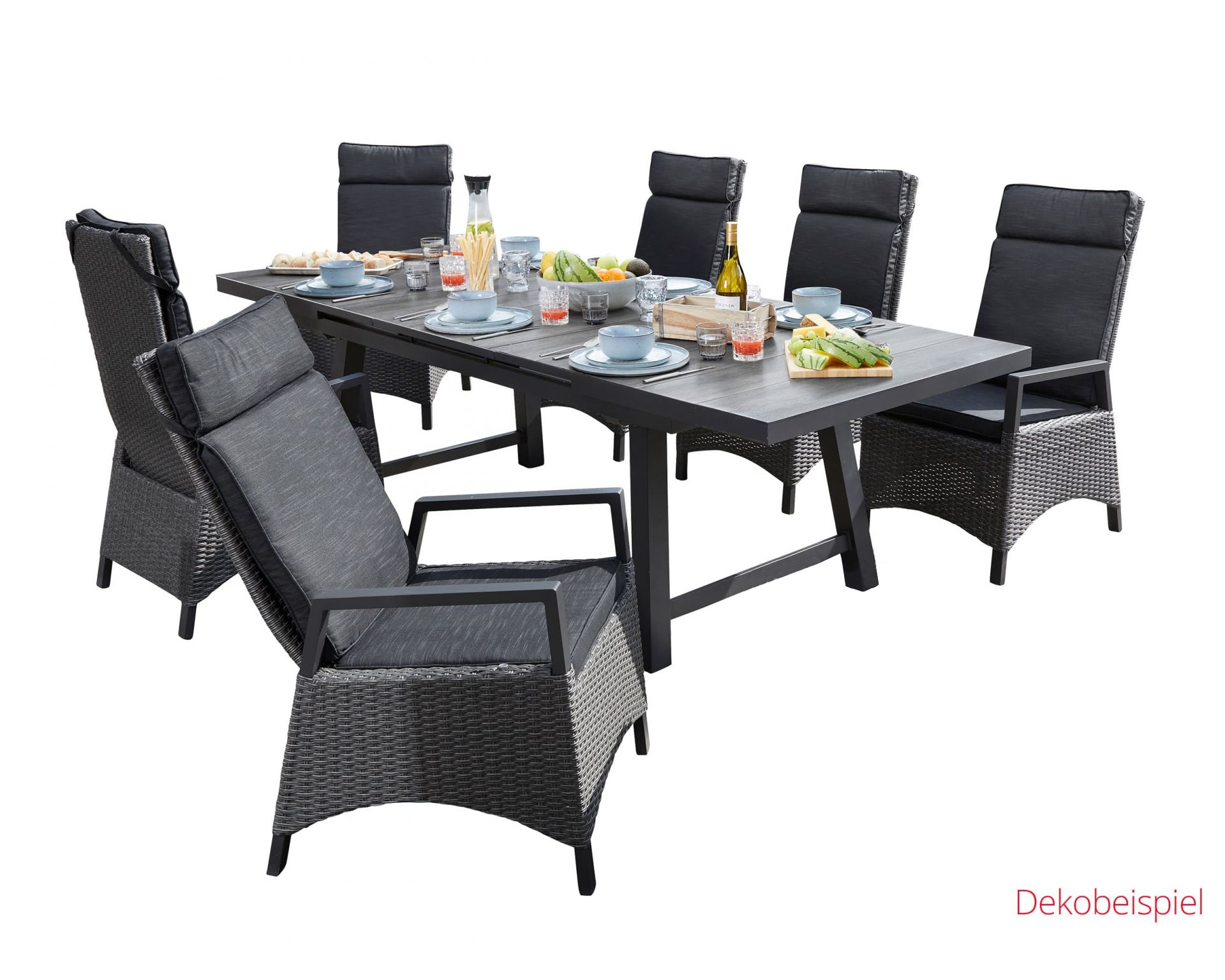 LC Garden »Keramo« Dining Set VII Sitzgruppe Gartenset grau-mix