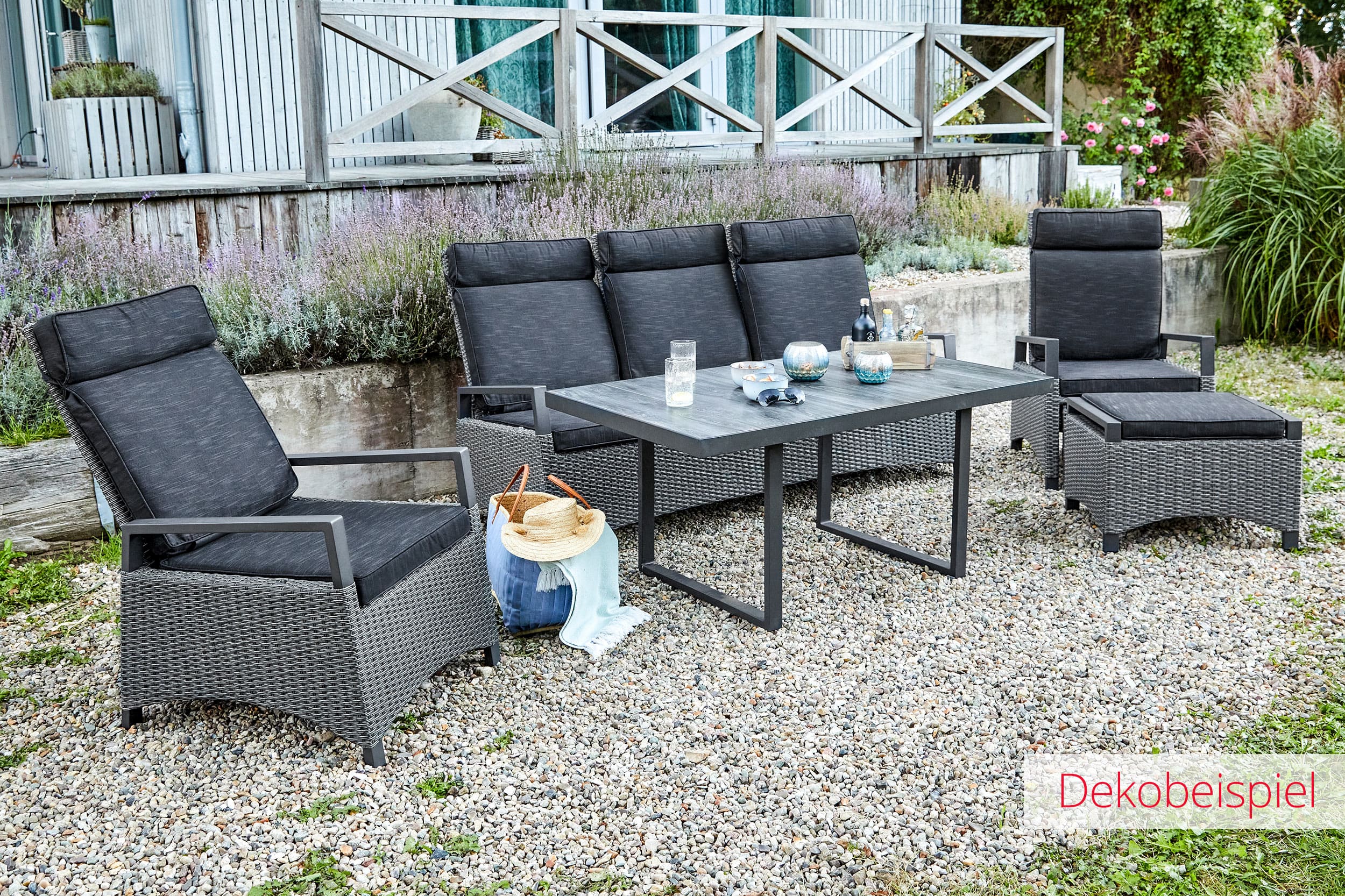 LC Garden »Keramo« Living Set II Sitzgruppe Gartenset grau-mix